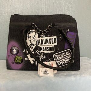 Disney Parks Loungefly Haunted Mansion Black and Purple Tote